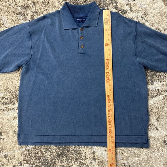 McKenzie Tribe Blue Polo Sweater Adult XL Pullover Preppy Classic 100% Cotton - Picture 4 of 5